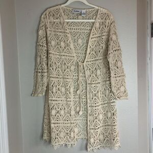 Le Moda Women's Cream and Tan Cardigan